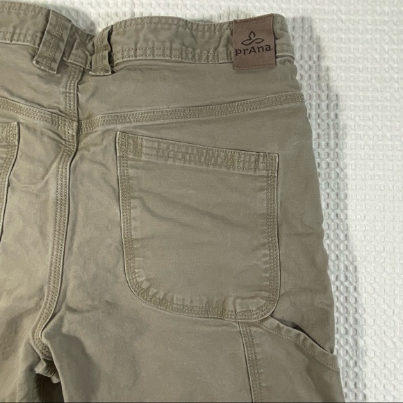 prAna Organic Cotton Khaki Cargo Outdoor Hiking Camping Shorts Women Sz 30W X 9L - Picture 12 of 16